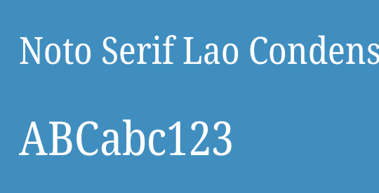 Noto Serif Lao Condensed