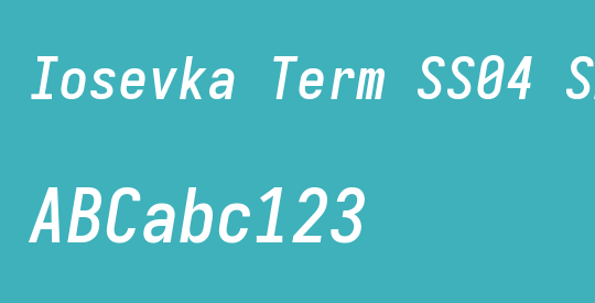 Iosevka Term SS04 SmBdObl