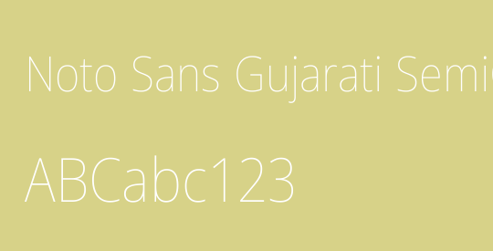 Noto Sans Gujarati SemiCondensed Thin