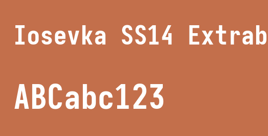 Iosevka SS14 Extrabold