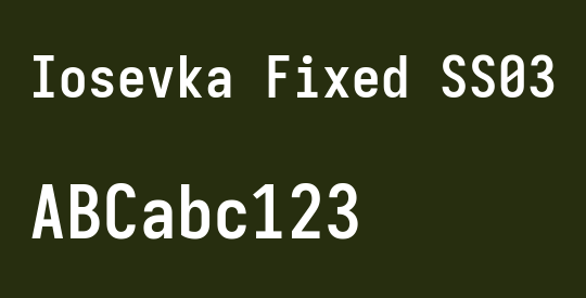 Iosevka Fixed SS03