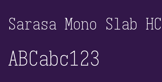 Sarasa Mono Slab HC Xlight