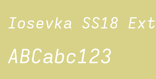 Iosevka SS18 Extended Oblique