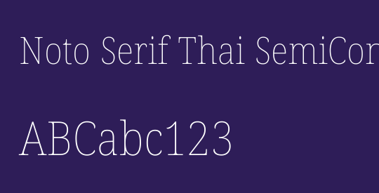 Noto Serif Thai SemiCondensed Thin