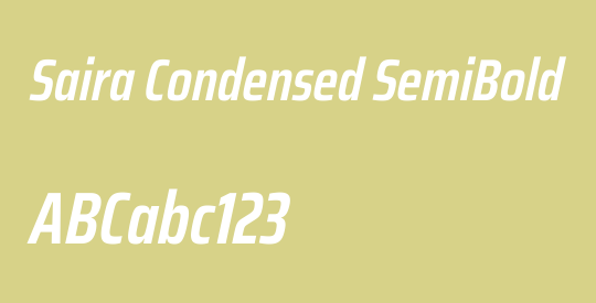 Saira Condensed SemiBold