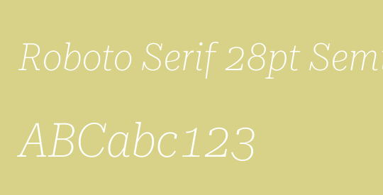 Roboto Serif 28pt SemiCondensed Thin