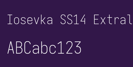 Iosevka SS14 Extralight