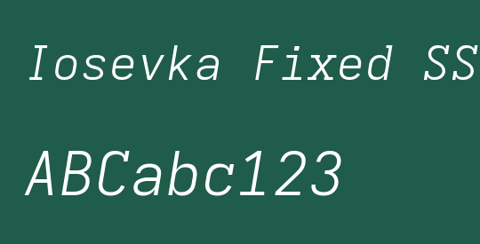 Iosevka Fixed SS02 LtEx
