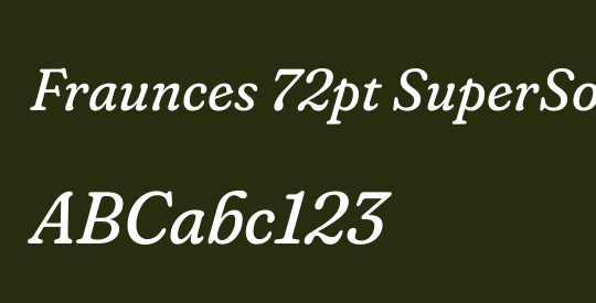 Fraunces 72pt SuperSoft