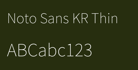 Noto Sans KR Thin