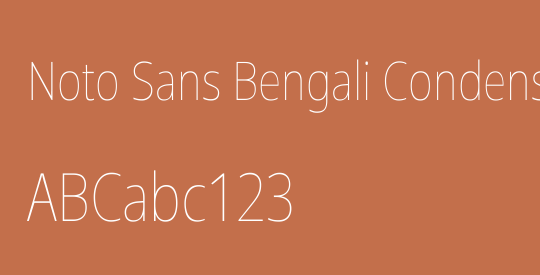 Noto Sans Bengali Condensed Thin