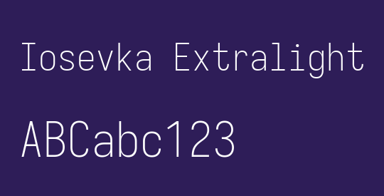 Iosevka Extralight