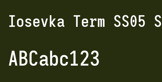 Iosevka Term SS05 Semibold