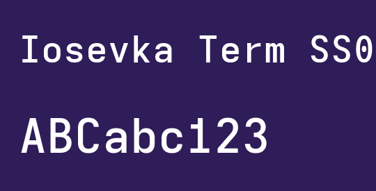 Iosevka Term SS09 SmBdEx