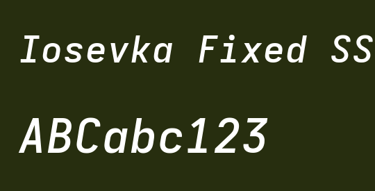 Iosevka Fixed SS14 SmBdEx