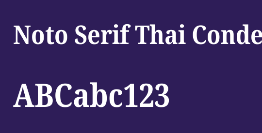 Noto Serif Thai Condensed