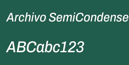 Archivo SemiCondensed Medium