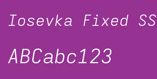 Iosevka Fixed SS05 LtExObl