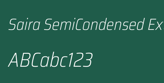 Saira SemiCondensed ExtraLight