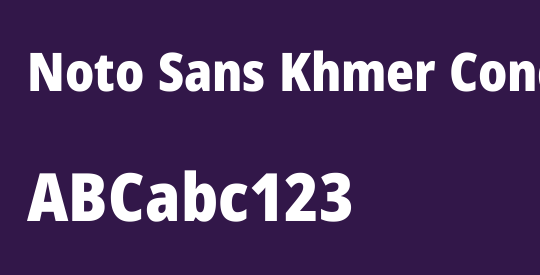 Noto Sans Khmer Condensed Black