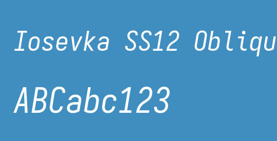 Iosevka SS12 Oblique