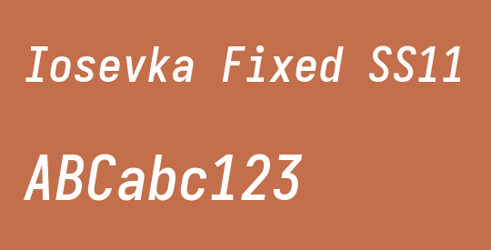 Iosevka Fixed SS11 SmBdObl