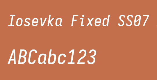 Iosevka Fixed SS07 MdObl