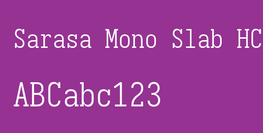 Sarasa Mono Slab HC Light