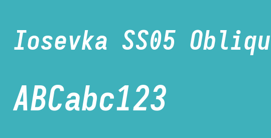 Iosevka SS05 Oblique