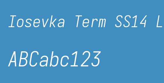 Iosevka Term SS14 LtObl