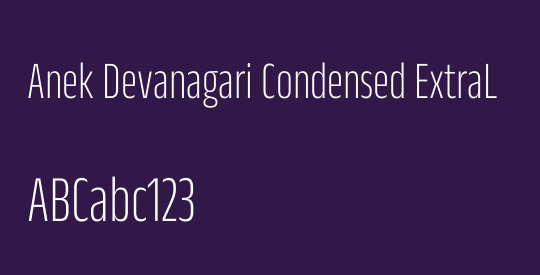 Anek Devanagari Condensed ExtraLight