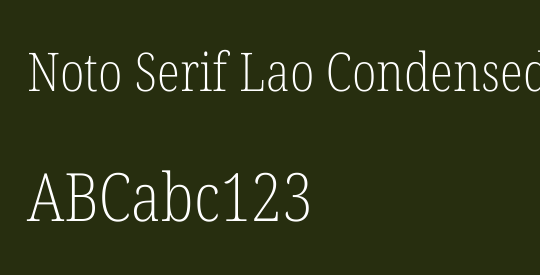Noto Serif Lao Condensed ExtraLight