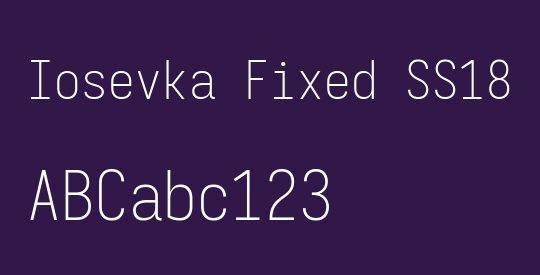 Iosevka Fixed SS18 Extralight