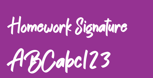 Homework Signature