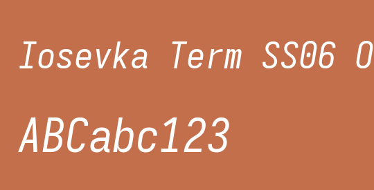Iosevka Term SS06 Oblique