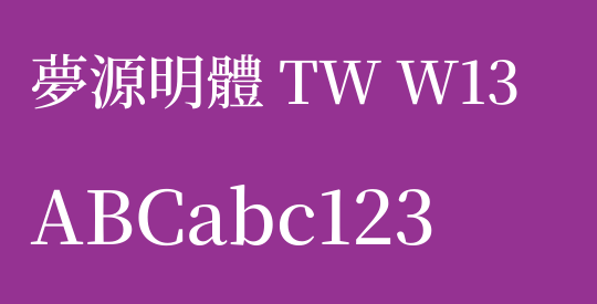 夢源明體 TW W13