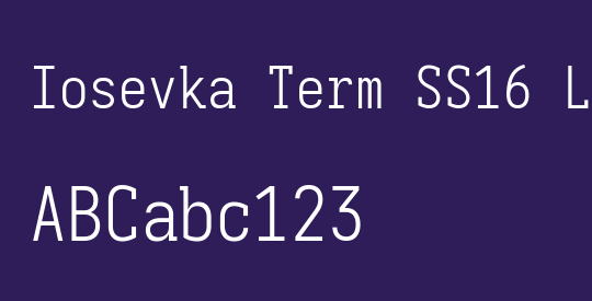 Iosevka Term SS16 Light