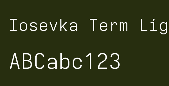 Iosevka Term Light Extended