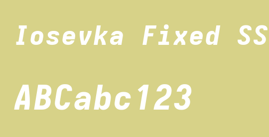 Iosevka Fixed SS08 HvExObl