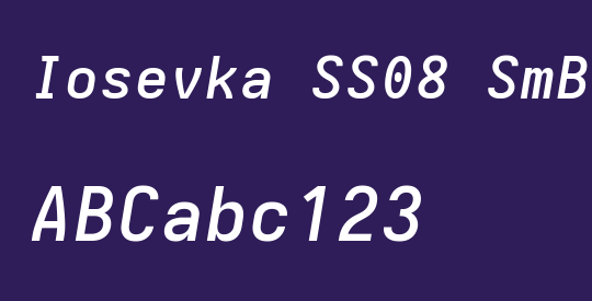 Iosevka SS08 SmBdExObl