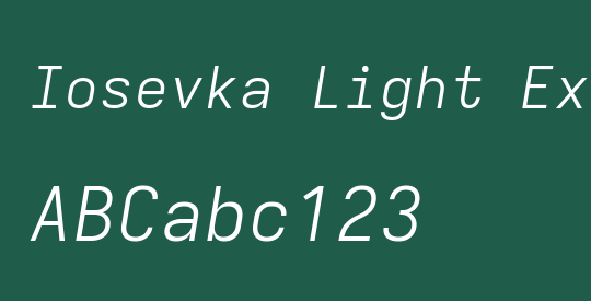 Iosevka Light Extended Oblique