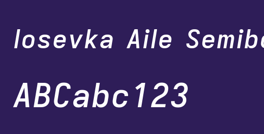 Iosevka Aile Semibold Oblique