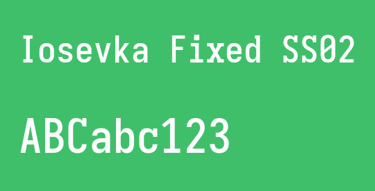 Iosevka Fixed SS02 Semibold