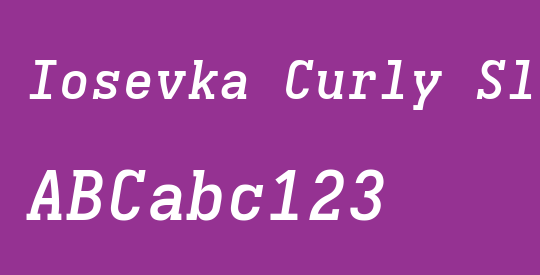 Iosevka Curly Slab SmBdExObl