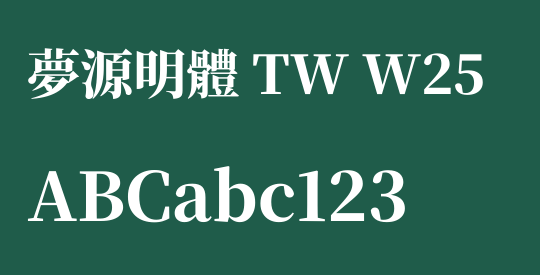 夢源明體 TW W25