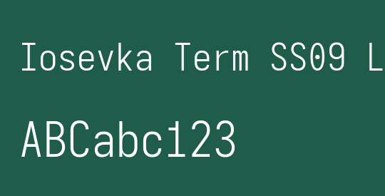 Iosevka Term SS09 Light