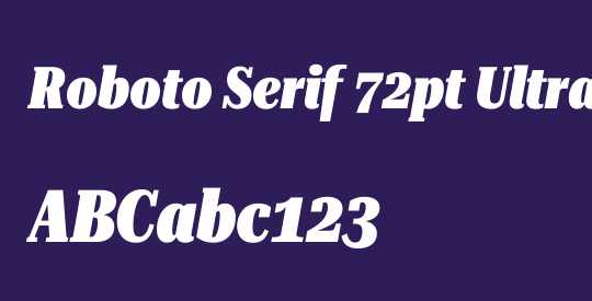 Roboto Serif 72pt UltraCondensed Black