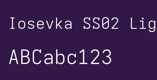 Iosevka SS02 Light Extended