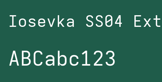 Iosevka SS04 Extended