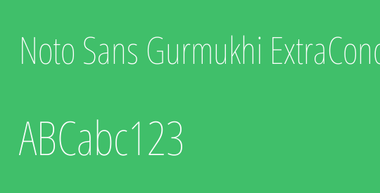 Noto Sans Gurmukhi ExtraCondensed Thin